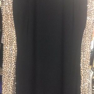 xscape petite beaded illusion gown